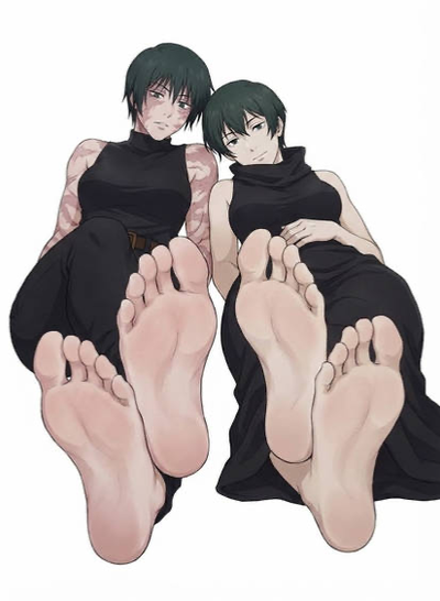 Twin footjob