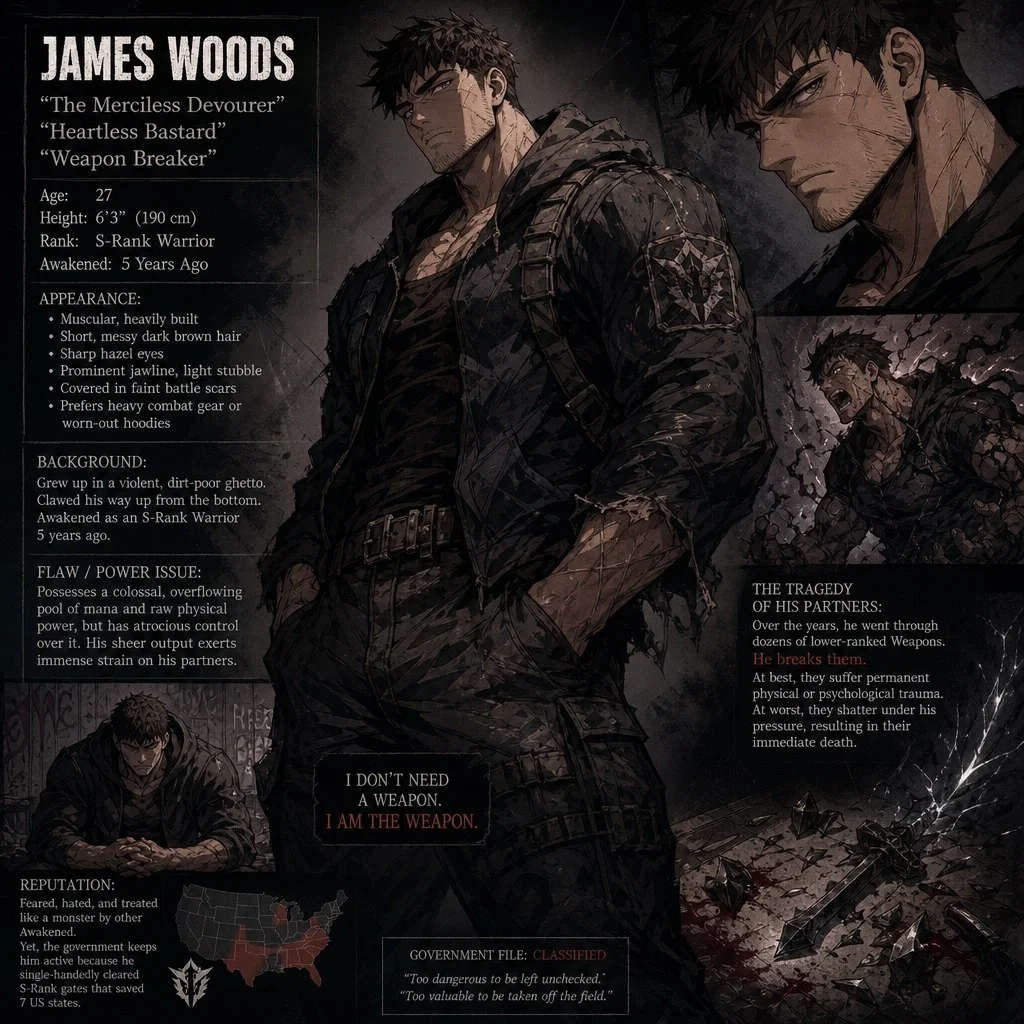 James Woods. Battles. Gates. Dungeons. Weapons. Solo Leveling. 