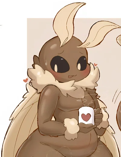 Mocha (Your moth femboy pal afraid of the thunder)