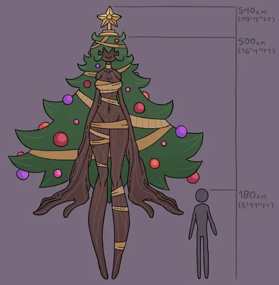 Christmas tree woman