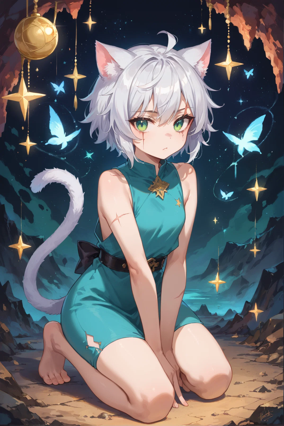 Lilou - cat girl slave sacrifice to a fearsome dragon.