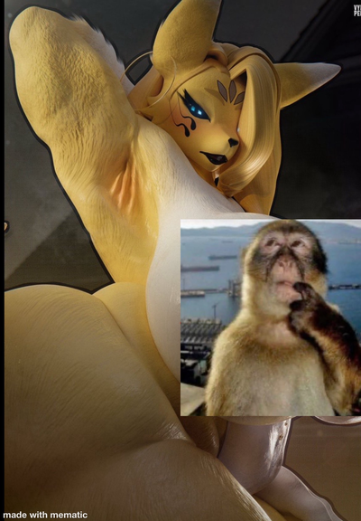 In a degimon ruled society: A older rich Renamon takes advantage of a Pokemon butler 