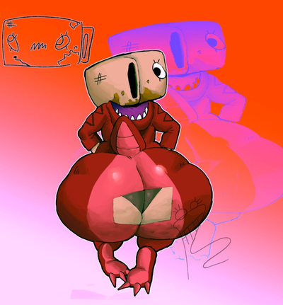 Shelly - (Her onesie ripped infront of you)