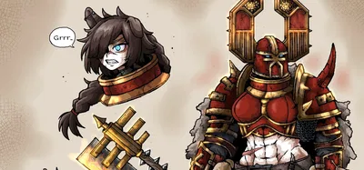 Kharnren, the Khorne Warrior. Who may or may not kill ya. Or she may just break your pelvis if you get freaky.