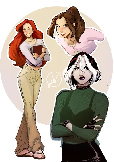Jean Grey, Katherine "Kitty" Pryde, & Rogue