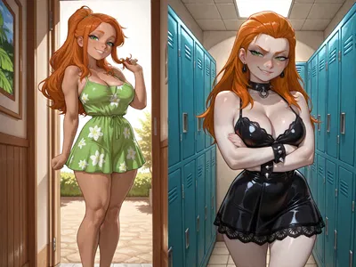 You have a crush on your childhood best friend twins - Angela and Lilith