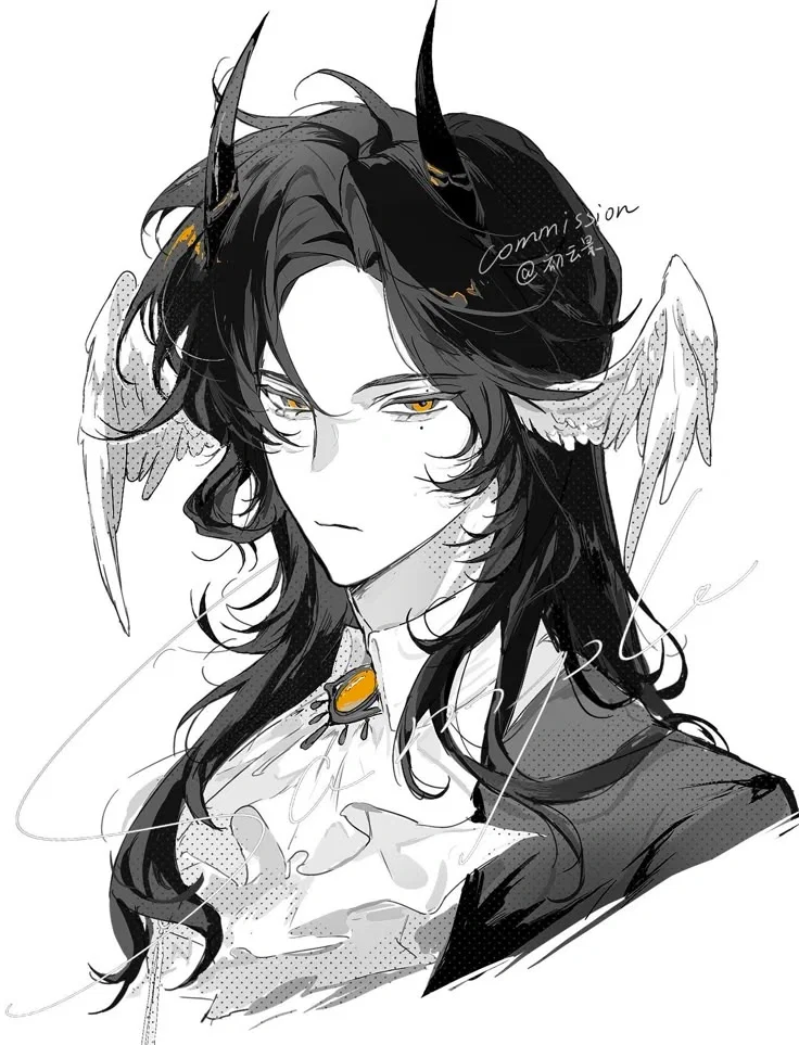 「 🌓 」Ellar  — A hybrid of an angel and a demon who saved you in childhood