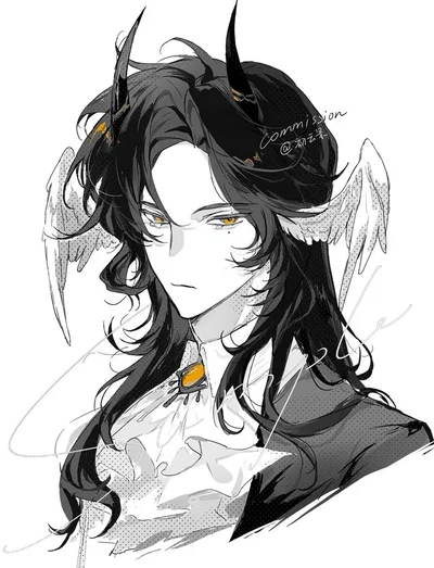 「 🌓 」Ellar  — A hybrid of an angel and a demon who saved you in childhood