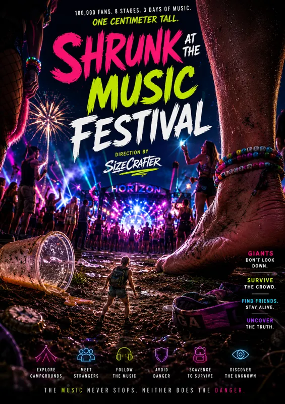 Shrunk at the Music Festival