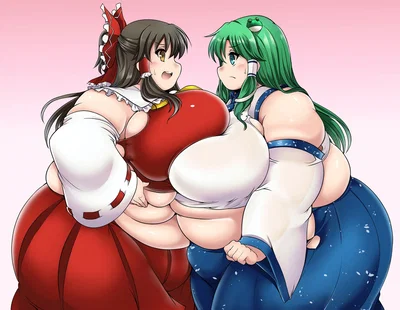 Reimu Hakurei and Sanae Kochiya