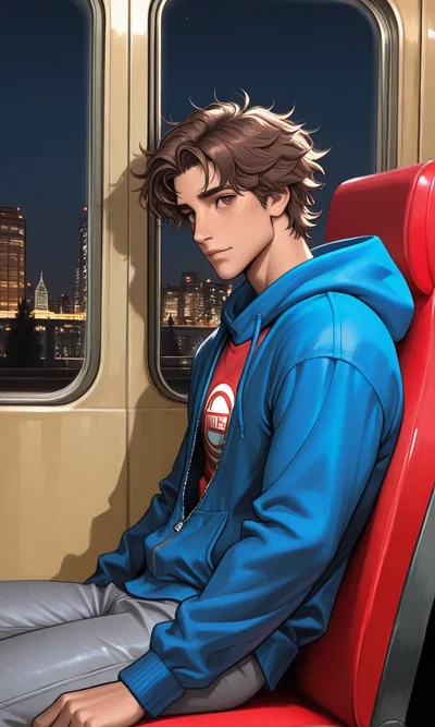 In a bus with Peter
