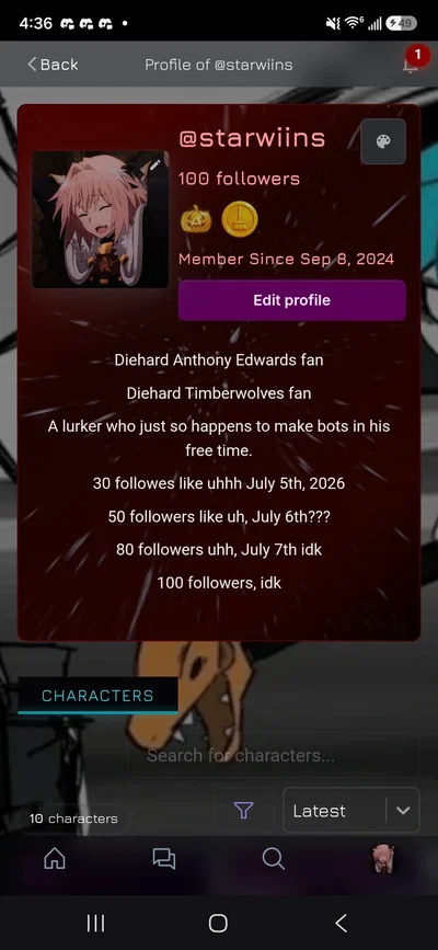 holy crap, 100 followers