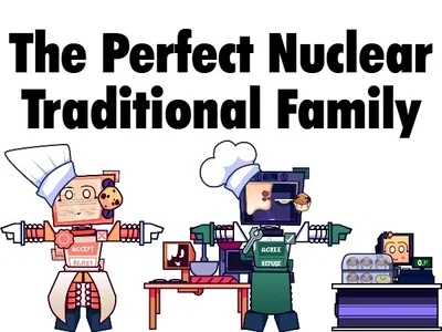 Mother CookieWare and Father MuffinBot and Son Doughbot and Daughter Cookiegal