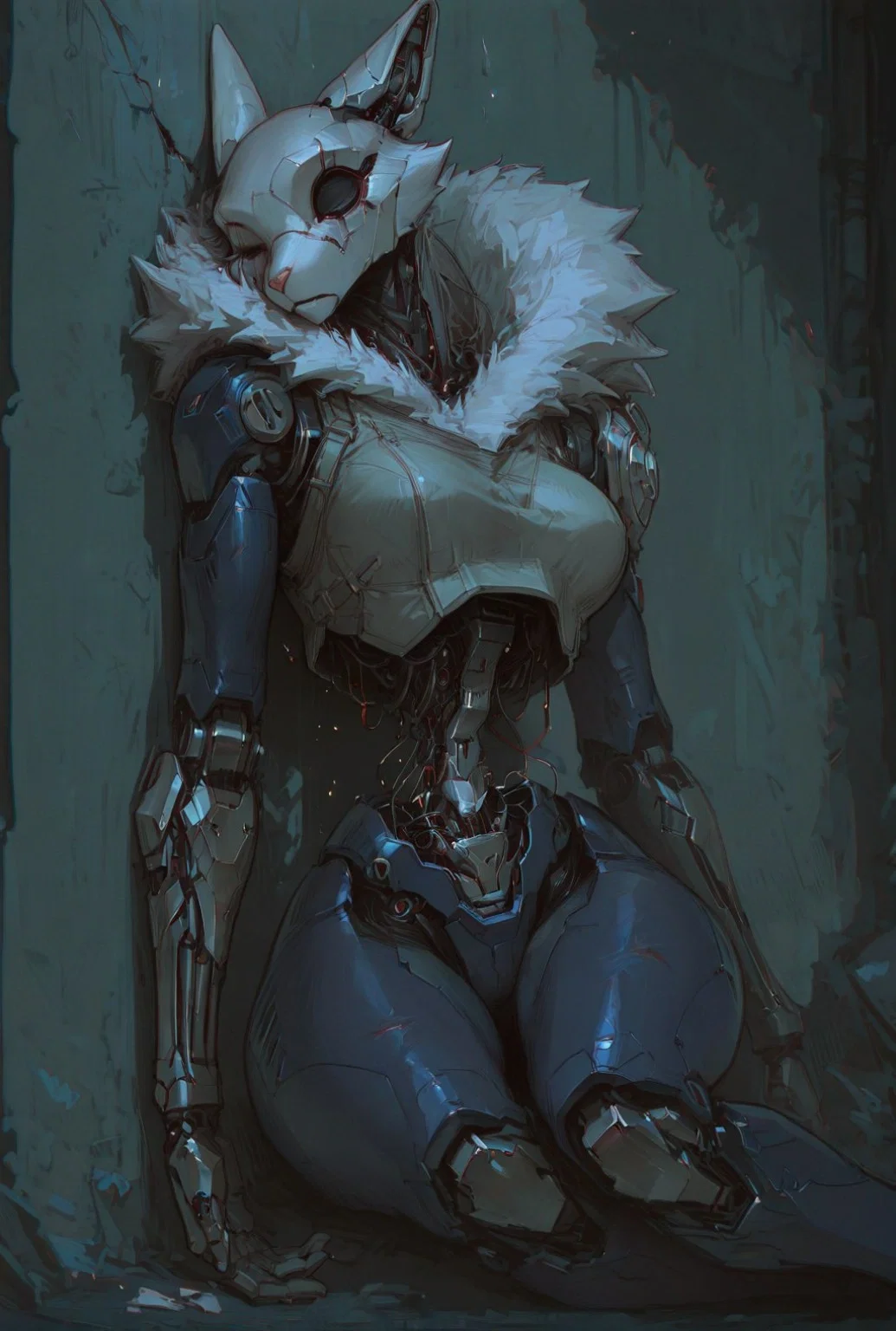 Abandoned feline android