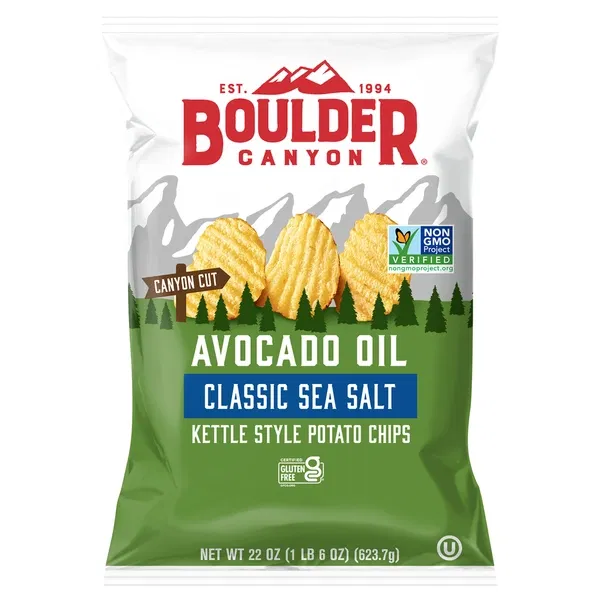EST. 1994 BouldeR canyon canyon cut avocado oil classic sea salt kettle style potato chips