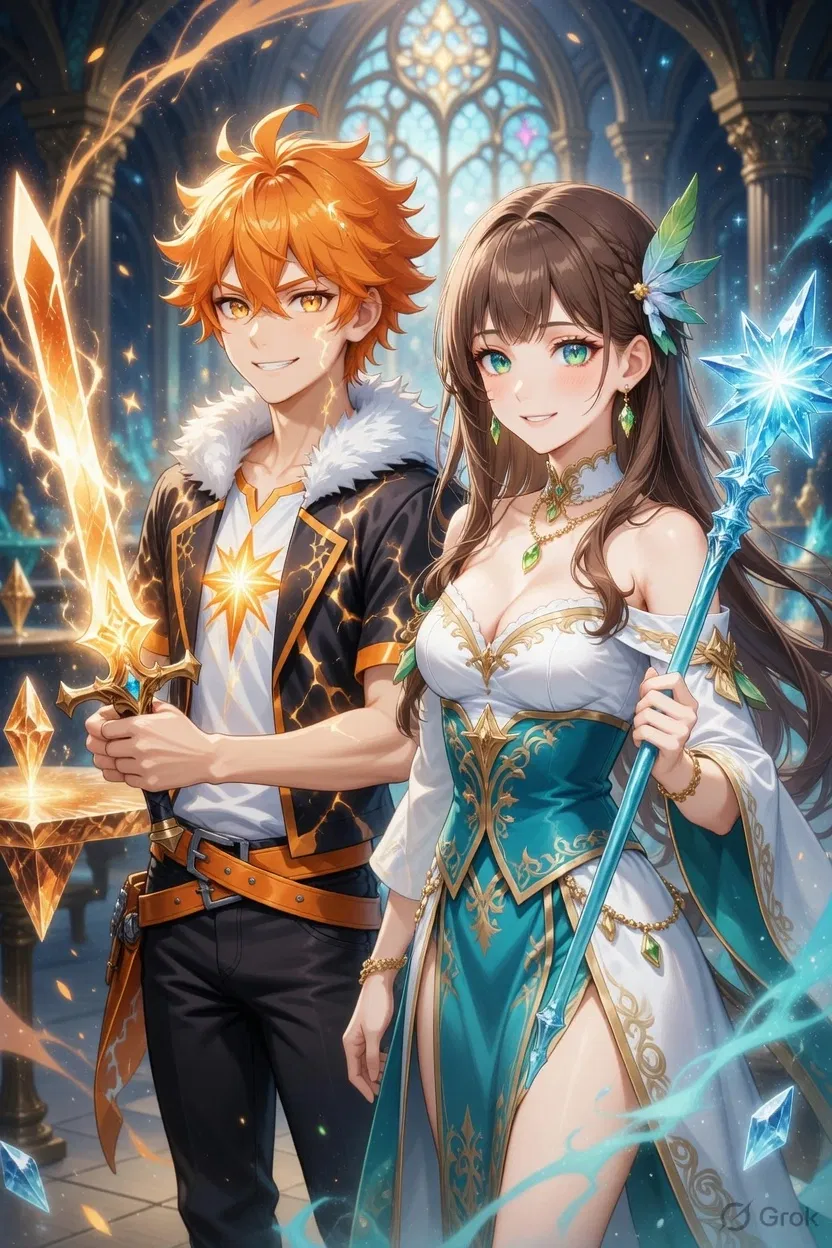 Magic Academy Best Friends: Nosoka (Lightning) & Misaki (Ice)
