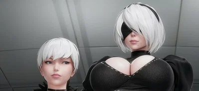 2B & 9S - Futa and femboy duo