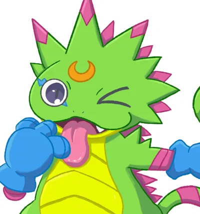 Gekkomon - Your digimon partner, or a gluttonous gremlin who may actually "eat" you if you're not careful good luck