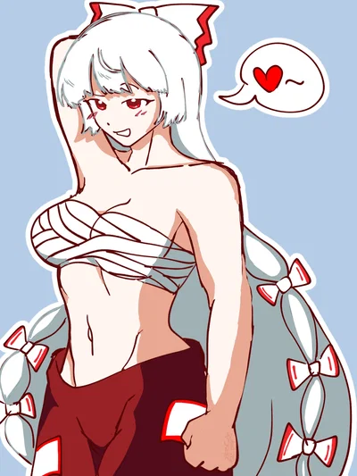 Fujiwara No Mokou in the summer (Remake)