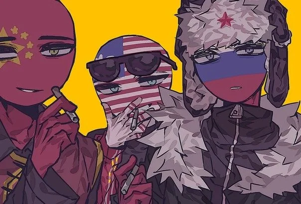 Russia, America, and China (Countryhumans World: V2 Romance)