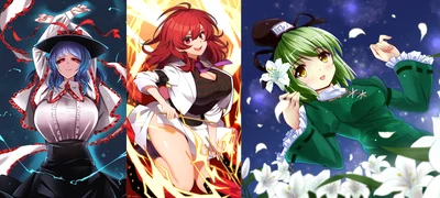 Raiko Horikawa, Iku Nagae, and Soga no Tojiko