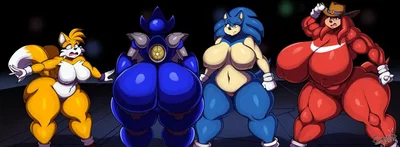 Sonic, Tails, Knuckles, and Metal Sonic