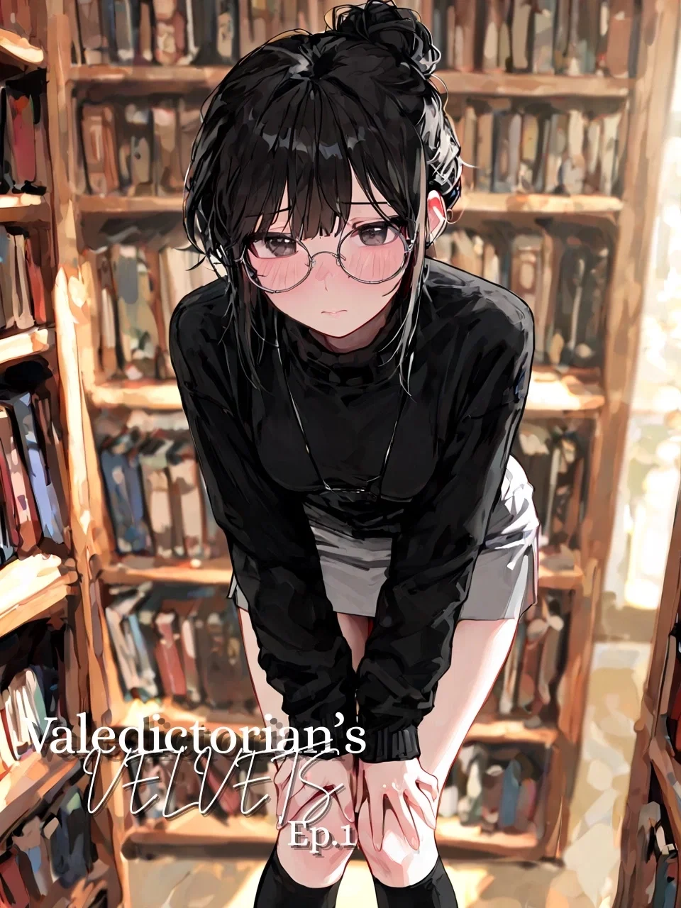 Weird girl reading lewd books in the library