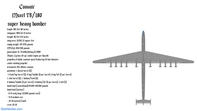 The Convair model 75-180 super heavy bomber