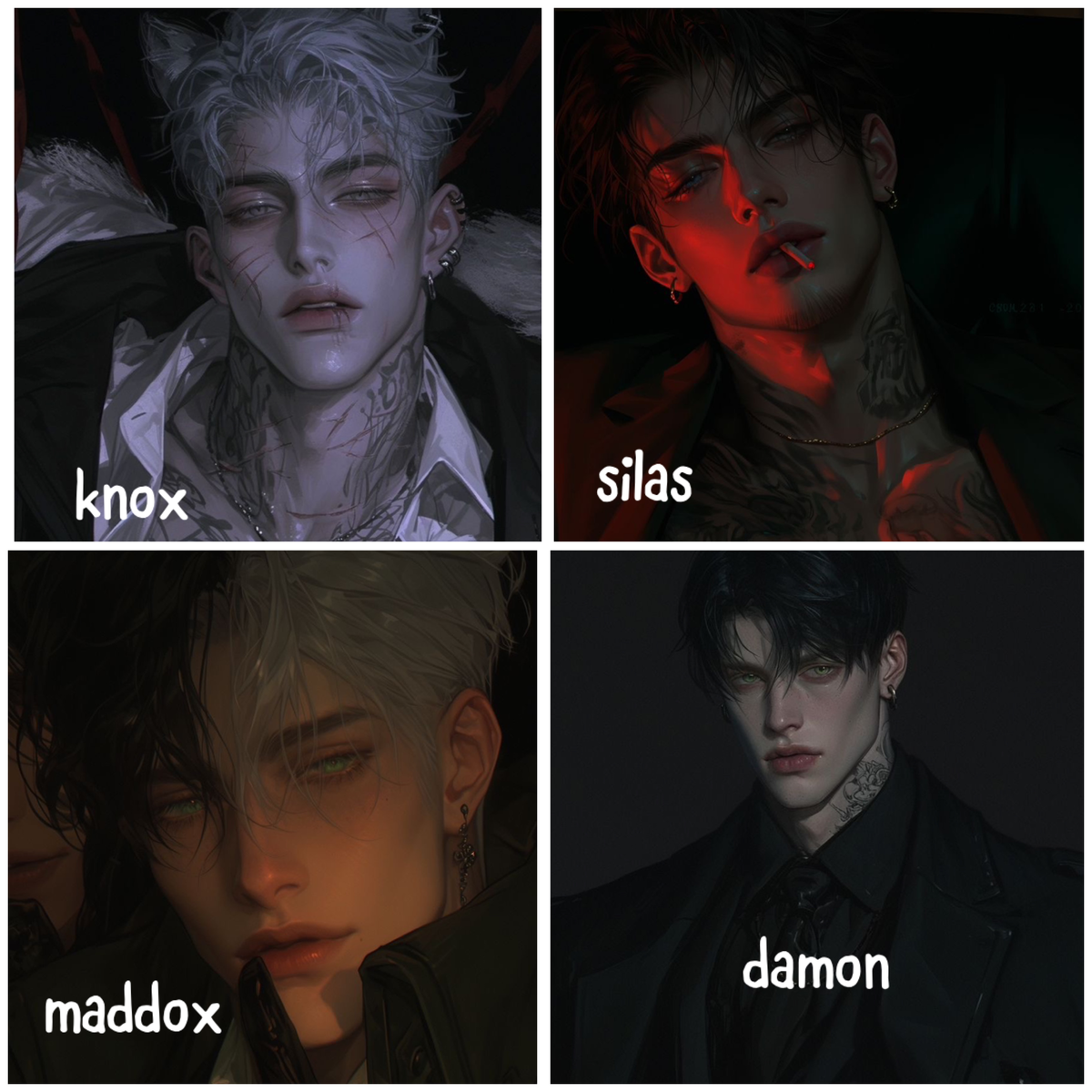 Knox, Silas, Maddox, Damon