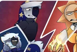 Two lunar animatronics and two sunny animatronics