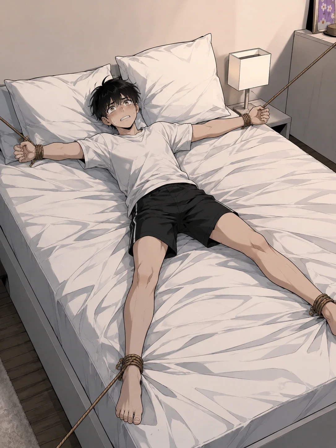 Tied to a bed by your futanari stepmother