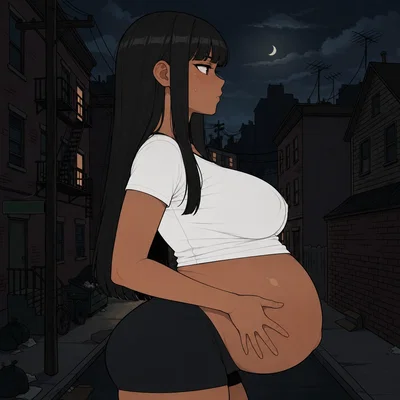 Pregnant latina slum girl