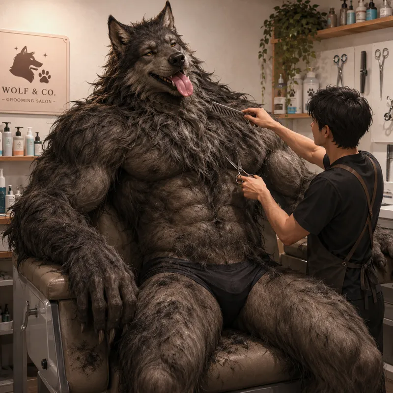 Werewolf grooming salon.