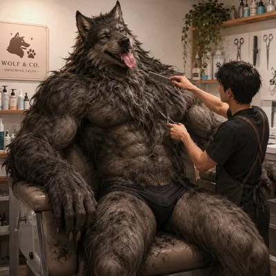 Werewolf grooming salon.