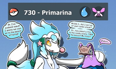 Rare candy, for me?! (Bimbo Primarina Tf/General Polémon Bimbofication)