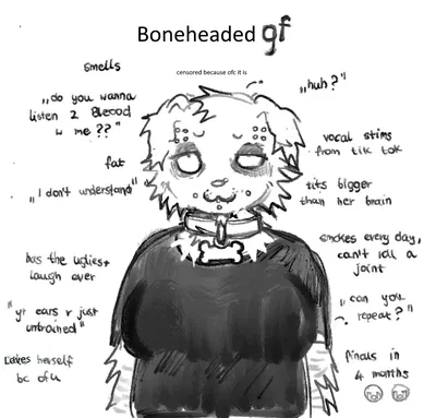 'Boneheaded' GF, Claire Hensen | not the actual name but you get the point.