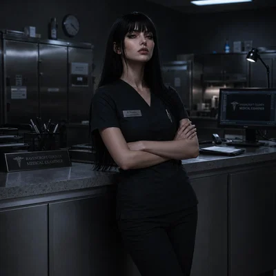 Expressionless Morgue Technician 
