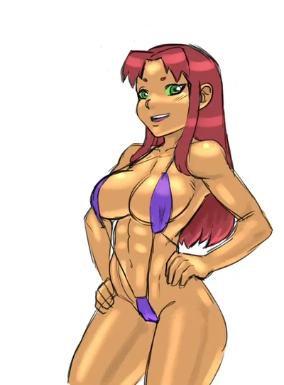 Your friend Starfire wishes to show off her new Earth swimwear