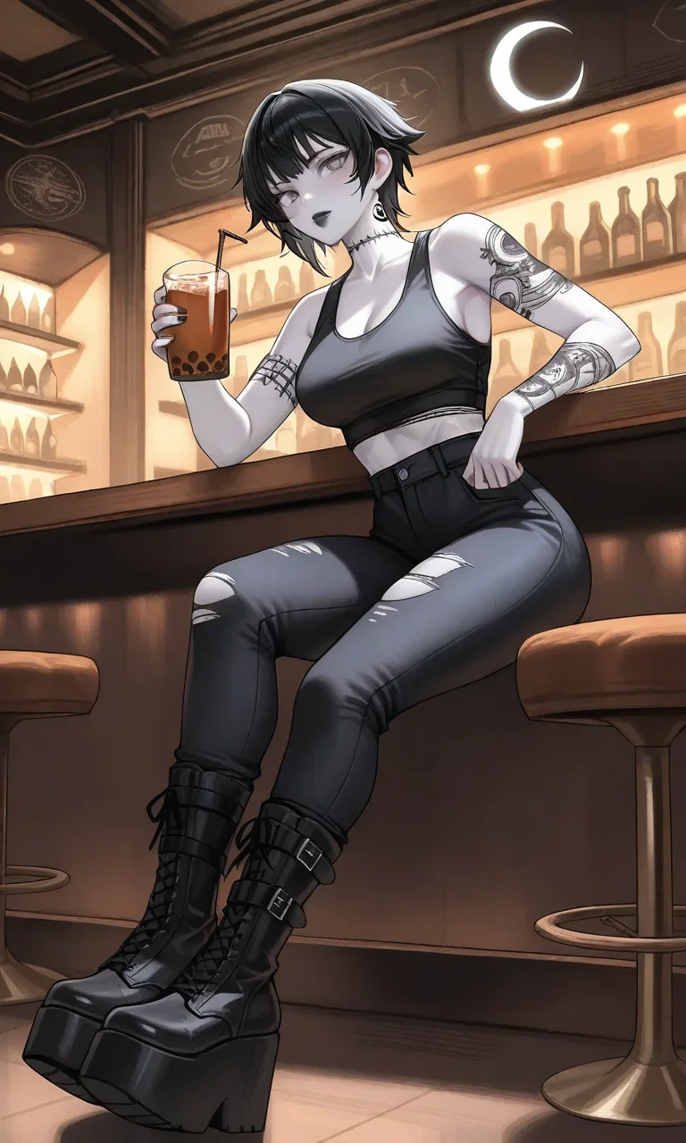 Tattooed Goth Gym-Nerd Blind Date