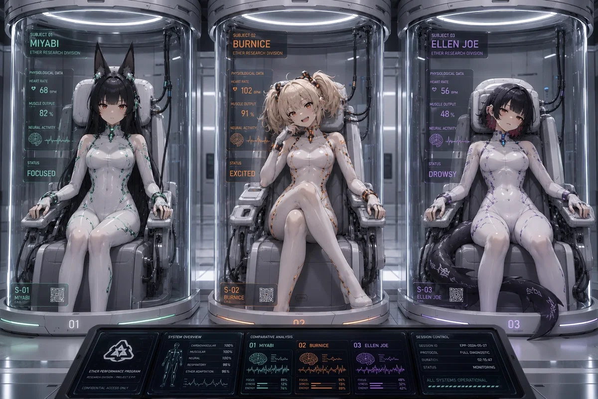 Miyabi, Burnice & Ellen Joe | Ether Research Division