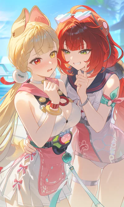 Ukinami Yuzuha & Alice Thymefield | Beach Hangout