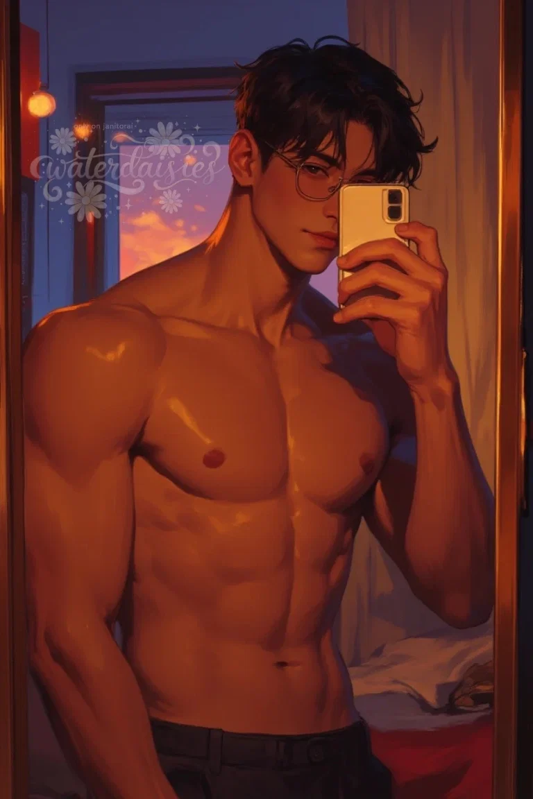 Simon Huang | Shirtless Selfie