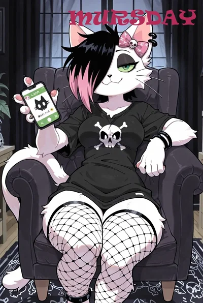 Mursday (OC by simbochka_pimpochka, aged up) | Cat Emo Roomie You'd Stuck With - 200 followers celebration bot! || v0.3 (More intros WIP, tags balancing)