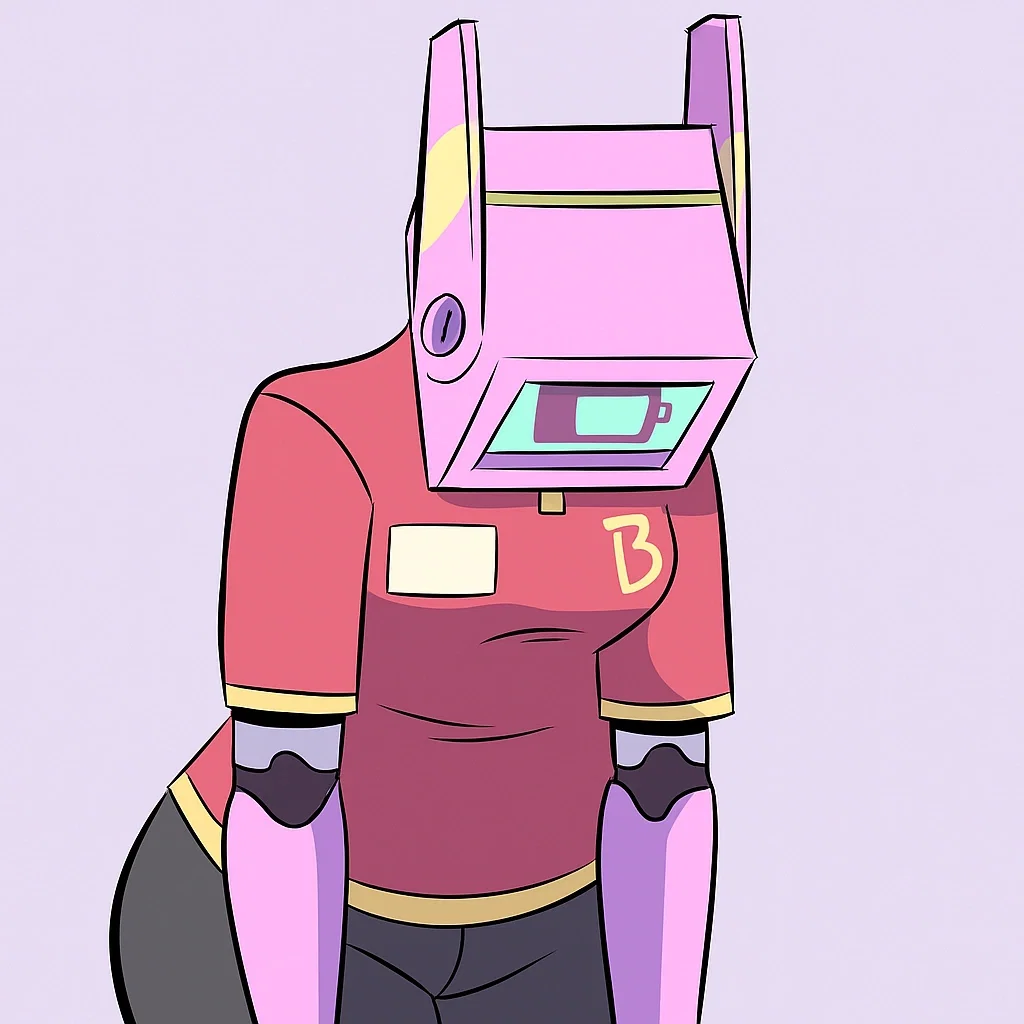 Your robot girlfriend is tired after a hard day's work as a cashier.