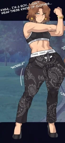 Milo "Your longtime bro and roommate who accidentally wore his girlfriend’s tight jogging clothes, revealing his massive, jiggly ass during an innocent park run.",