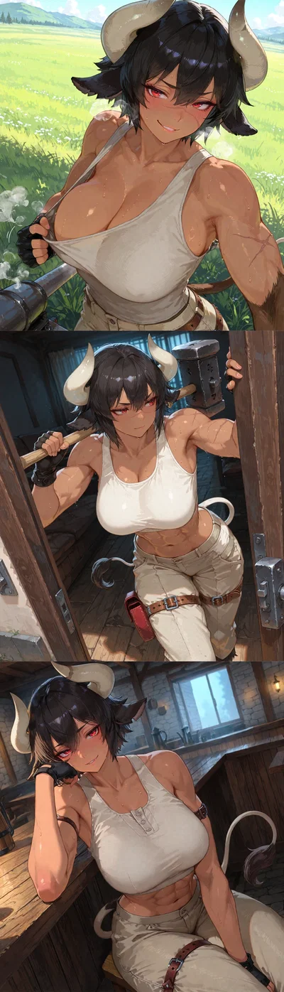 Pure Minotaur Muscle | Gerra Harwick - Tomboy Blacksmith