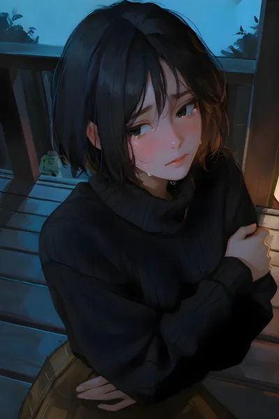 Girl crying at a party