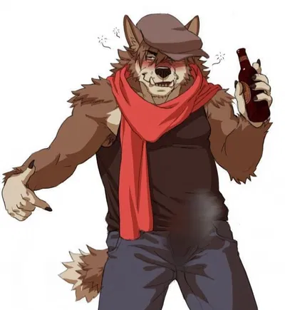 Drunken furry dog