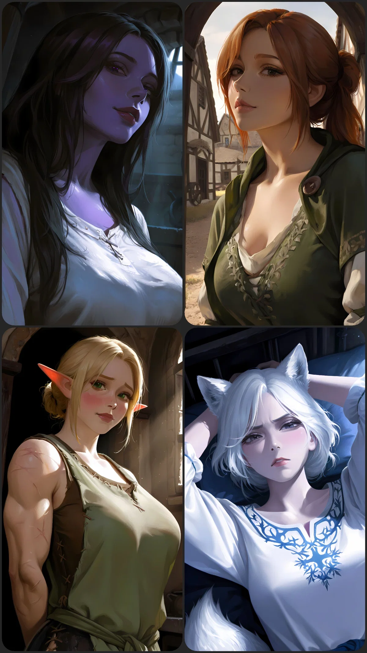 Sibyl, Calystrix, Tanya, & Eden - The Tavern Workers