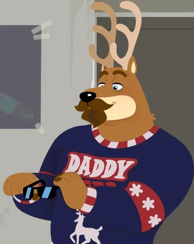 Donner - The Dad/Daddy of All the Reindeer Has Come Over to Celebrate With You